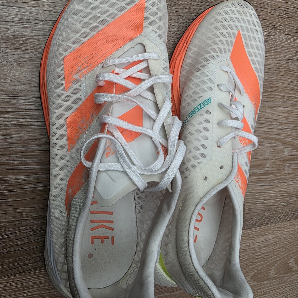 Adidas White and Orange Running Shoes
